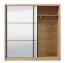 Armoire à portes coulissantes miroir | 2 portes | Chêne Artisan | 215,5 x 213 x 60 cm | 6 compartiments