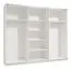 Armoire à portes coulissantes Palanka 02 | 3 portes dont 1 miroir | Blanc & blanc brillant | 224 x 262,5 x 62,5 cm