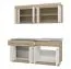 Kitchenette / Bloc de cuisine au design moderne Pici 01, Couleur : Chêne gris / Chêne blanc, quatre éléments bas, chants ABS, largeur 1,8 mètre