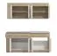 Kitchenette / Bloc de cuisine au design moderne Pici 01, Couleur : Chêne gris / Chêne blanc, quatre éléments bas, chants ABS, largeur 1,8 mètre