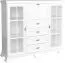 Vitrine Sentis 11, Couleur : Pin blanc - 136 x 158 x 46 cm (h x l x p)