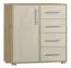 Commode Curug 09 | Chêne et hêtre clair | 96 x 90 x 44 cm | 4 tiroirs, 1 porte