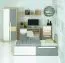 Bureau chambre ado Greeley 14 | 78 x 119 x 55 cm | 1 porte, 1 tiroir, 2 niches | Coloris hêtre, blanc, gris platine