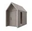 Abri de jardin de style scandinave / 1 fenêtre / Gris-marron / Surface au sol : 4,64 m² / Toit à deux versants / Dimensions extérieures : 162,4 x 285,7 cm / Malmö 22 / Bois d'épicéa