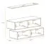 Meuble TV bas lot de 2 Balestrand 350 | Push-to-open | Noir & Chêne wotan | 110 x 130 x 30 cm | Tablette murale incluse