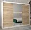 250 cm de large Armoire à portes coulissantes avec 3 portes | 10 casiers | 2 tringles à vêtements | Couleur: Chêne Sonoma / Blanc Abbildung
