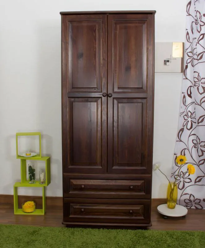 Bois massif-Armoire Pin, Couleur: Noisette 190x80x60 cm Abbildung