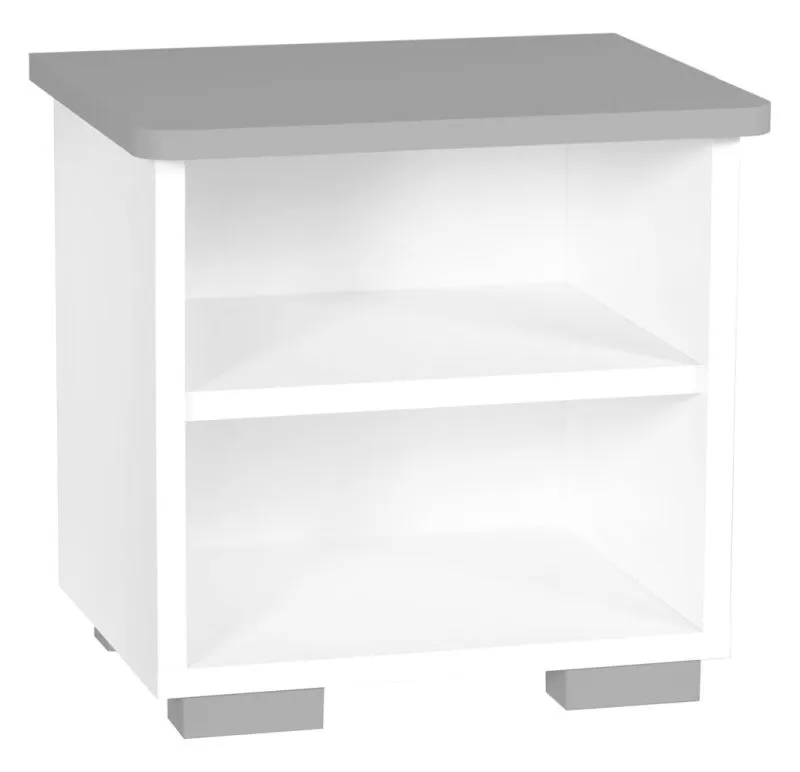 Table de chevet enfant Daniel 10 | Blanc et gris | 39 x 40 x 33 cm | Design moderne