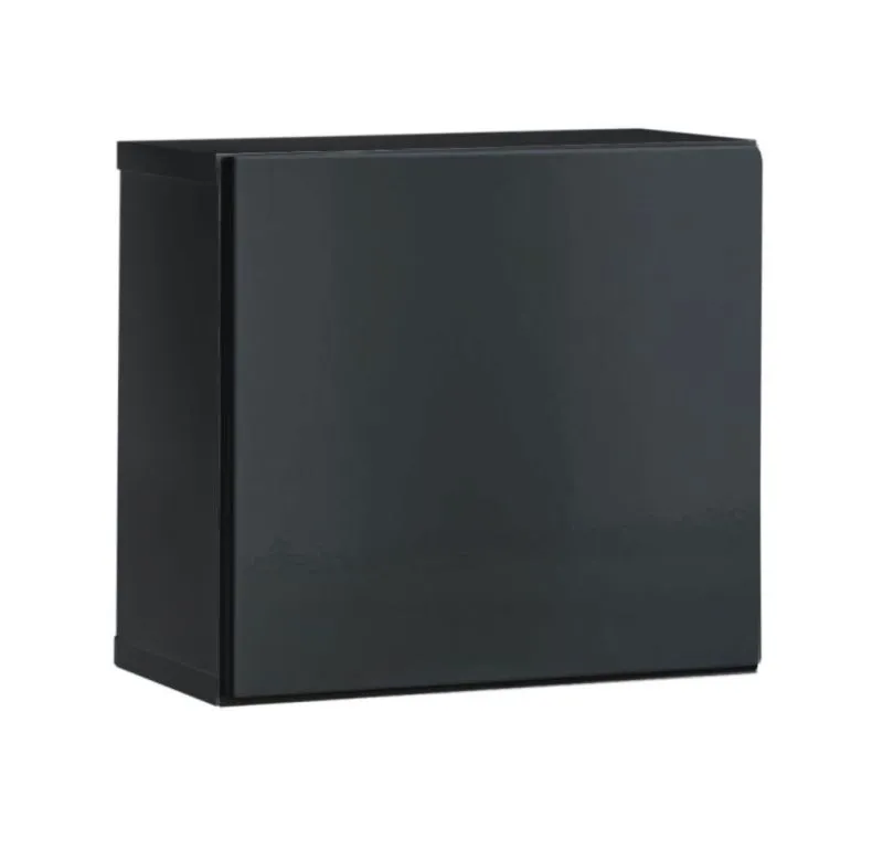 Armoire murale moderne Möllen 07 | 1 compartiment | Gris graphite | 30 x 30 x 25 cm | Push-to-open