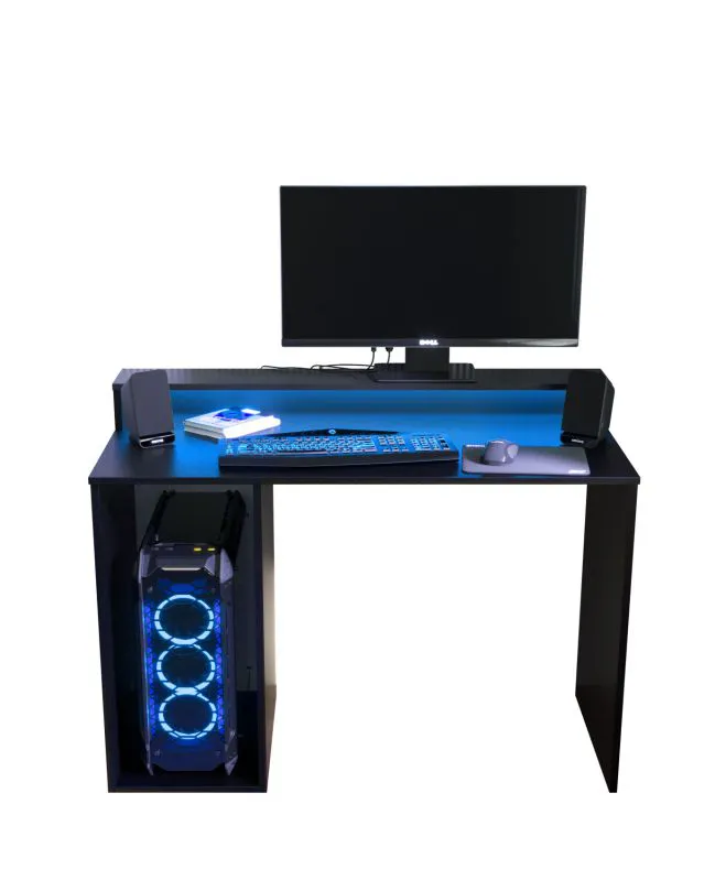 Bureau compact Belledonne 04 noir | 90 x 107 x 50 cm | 1 compartiment | Montage réversible
