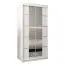Armoire à portes coulissantes Jan 01D avec miroir | Blanc mat | 200 x 100 x 62 cm