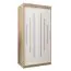 Armoire à portes coulissantes / Penderie Pilatus 01, Couleur : Chêne de Sonoma / Blanc mat - Dimensions : 200 x 100 x 62 cm (H x L x P)