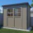 Abri de jardin Ense 02 avec plancher, Cabane de jardin, Gris beige / Anthracite, abri de jardin en éléments, surface au sol : 2,82 m², toit à une pente