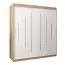  Armoire à portes coulissantes / armoire Pilatus 04, Couleur : Chêne de Sonoma / Blanc mat - Dimensions : 200 x 180 x 62 cm (H x L x P)