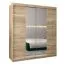 Armoire portes coulissantes avec miroir | Chêne Sonoma | 200 x 180 x 62 cm | Série Jan 04D