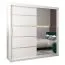 Armoire penderie Jan 05B avec portes coulissantes et miroir | Blanc mat | 200 x 200 x 62 cm
