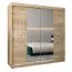 Armoire à portes coulissantes / Penderie avec miroir Tomlis 05A, Couleur : Chêne de Sonoma - Dimensions : 200 x 200 x 62 cm (H x L x P)