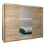 Armoire à portes coulissantes / Penderie avec miroir Tomlis 06A, Couleur : Chêne de Sonoma - Dimensions : 200 x 250 x 62 cm (H x L x P)