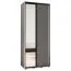 Armoire à portes coulissantes Mina blanc | Grand miroir | Poignées en métal noir | Anti-poussière | 235,2 x 100 x 60 cm