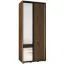 Armoire miroir Mina chêne avec portes coulissantes | Brosses anti-poussière | Poignée métal noir | 235,2 x 110 x 60 cm