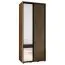 Armoire Mina portes coulissantes chêne/noir | Grand miroir | Espace de rangement généreux | 235,2 x 120 x 60 cm