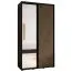 Armoire noire Mina à portes coulissantes avec miroir | Gain de place | Anti-poussière | Grand espace de rangement | 235,2 x 130 x 60 cm
