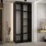 Armoire noire Tharo | Portes coulissantes | Anti-poussière | Gain de place | Grand espace de rangement | 235,2 x 110 x 45 cm | Salon