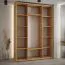 Armoire penderie Tharo chêne | Grand volume de rangement | Poignée métal noir | 235,2 x 180 x 45 cm | Convient salon