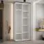 Armoire portes coulissantes noir/blanc 235,2 x 120 x 45 cm | Nombreux compartiments | Poignées métalliques noires | Style moderne