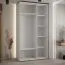 Armoire penderie Tharo blanc/chêne avec portes coulissantes | 235,2 x 140 x 45 cm | Grand espace de rangement | Poignées métal noir | Style moderne