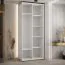 Armoire penderie Tharo blanc & chêne | Portes coulissantes | Grand volume de rangement | Poignées métal noir | 235,2 x 110 x 45 cm