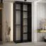 Armoire noire Tharo | Portes coulissantes | Anti-poussière | Gain de place | Grand espace de rangement | 235,2 x 110 x 45 cm | Salon