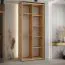 Armoire à portes coulissantes Tharo | Chêne et noir | Grand espace de rangement | Pour salon ou chambre | 235,2 x 120 x 45 cm