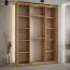 Armoire penderie Tharo chêne | Grand volume de rangement | Poignée métal noir | 235,2 x 180 x 45 cm | Convient salon