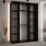 Armoire à portes coulissantes noire Tharo | Design moderne | Poignées en métal noir | Anti-poussière | Grand espace | 235,2 x 180 x 45 cm