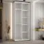 Armoire portes coulissantes noir/blanc 235,2 x 120 x 45 cm | Nombreux compartiments | Poignées métalliques noires | Style moderne