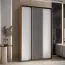 Armoire portes coulissantes Tharo | Blanc & chêne | 235,2 x 150 x 45 cm | Poignées noires | Grand espace