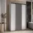 Armoire à portes coulissantes blanche Tharo | Poignée en métal noir | Grand espace de rangement | 235,2 x 150 x 45 cm | Gain de place