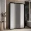 Armoire Tharo 1,5 m | Portes coulissantes noir/blanc | Moderne | Espace optimisé | Salon & chambre