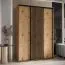 Armoire Tharo chêne | Portes coulissantes | Grand espace de rangement | Anti-poussière | 235,2 x 170 x 45 cm