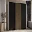 Armoire Tharo avec portes coulissantes | Blanc/Noir | Grand volume de rangement | 235,2 x 170 x 45 cm
