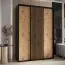 Armoire à portes coulissantes Mina noir et chêne | Design moderne | 235,2 x 170 x 60 cm | Finitions robustes