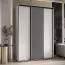 Armoire à portes coulissantes blanche Tharo | Poignée noire en métal | Gain de place | Grand espace de rangement | 235,2 x 180 x 45 cm