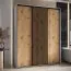 Armoire penderie Tharo portes coulissantes | Blanc/Chêne | Anti-poussière | Gain de place | 235,2 x 190 x 45 cm