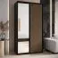 Armoire noire Mina à portes coulissantes avec miroir | Gain de place | Anti-poussière | Grand espace de rangement | 235,2 x 130 x 60 cm