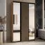 Armoire à portes coulissantes Mina avec miroirs | Finition chêne et noir | Poignée en métal | 235,2 x 160 x 60 cm | Adaptée au salon