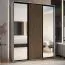 Armoire-penderie Mina miroir | Portes coulissantes | Blanc/Noir | Anti-poussière | 235,2 x 190 x 60 cm | Grand volume
