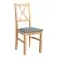 Chaise classique Derbent | Assise rembourrée gris | Hauteur 47 cm | Bois de hêtre massif finition Sonoma | Pour salle à manger