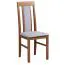 Chaise de salle à manger Nasran | Assise rembourrée mousse T-25 | Tissu gris | Hêtre massif noyer clair | Hauteur d'assise 47 cm