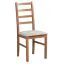 Chaise de salle à manger Koknese en bois de hêtre massif | Assise rembourrée beige | Hauteur d’assise 47 cm | Design moderne et robuste